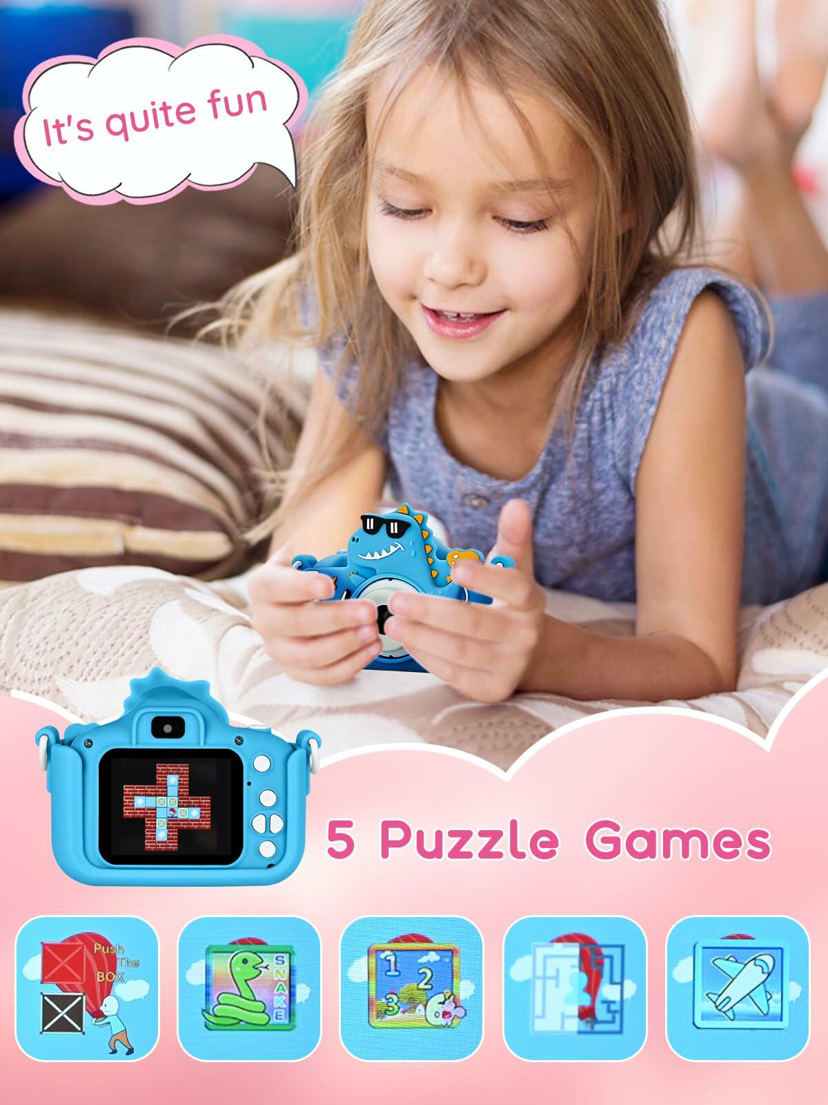 Knagsfa Kids Digital Video Camera Toy with Silicone Cover 32G SD Card