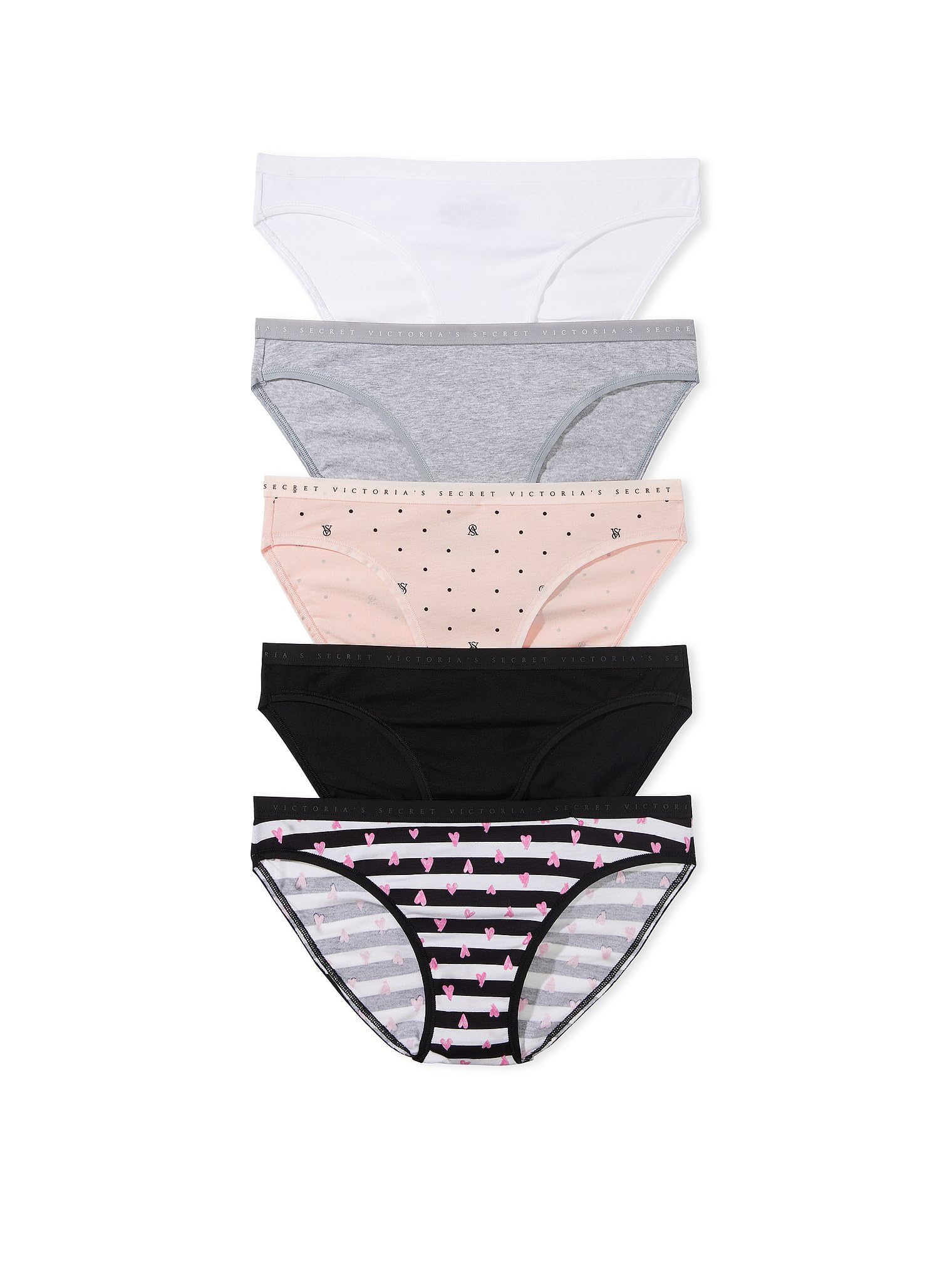 Victoria's Secret Women's Cotton Bikini Underwear, Moderate Coverage Panties for Women, Multi Pack (XS-XXL)