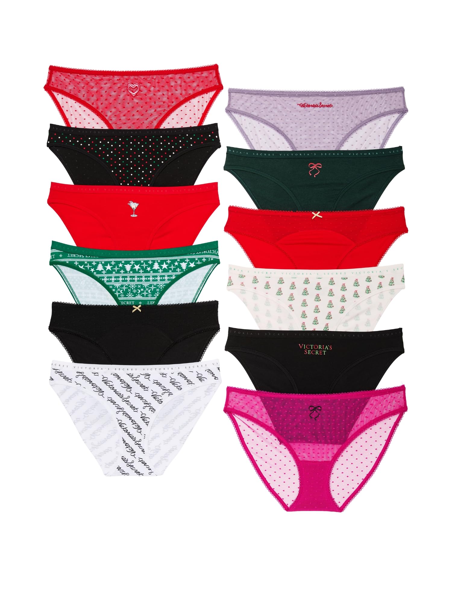 Victoria's Secret Women's Cotton Bikini Underwear, Moderate Coverage Panties for Women, Multi Pack (XS-XXL)
